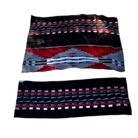 Pendleton Hidatsa Earth Pattern Blanket Remnants Am Indian College Fund 66.5x 63 - Picture 9 of 15